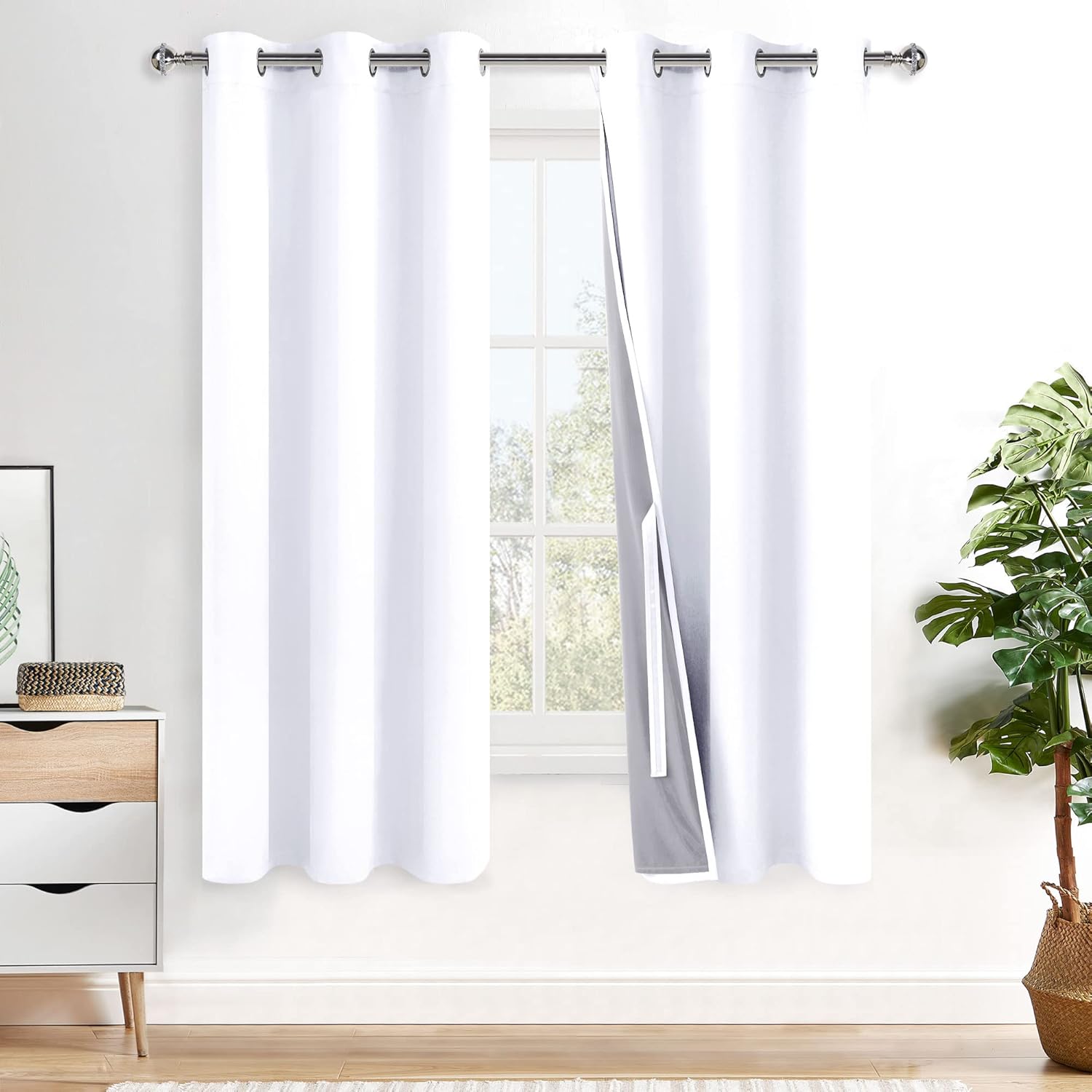 Blackout Curtain Panels for Thermal Insulation and Noise Control 72ft