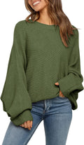 Oversized Crewneck Sweater for Women - Stylish Batwing Design