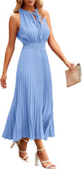 PRETTYGARDEN Swiss Dot Midi Summer Dress - Flattering Casual Sundress