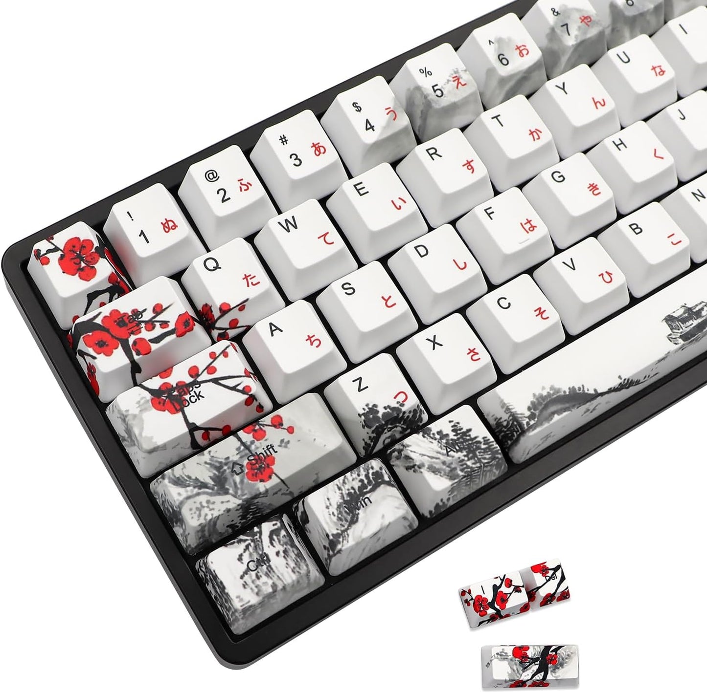 JSJT Keycaps 65 Percent Plum Blossom Set for Mechanical Keyboards