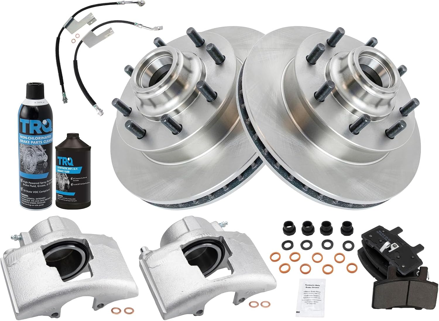 TRQ Front Brake Pad & Rotor Kit for Chevrolet & GMC Vehicles