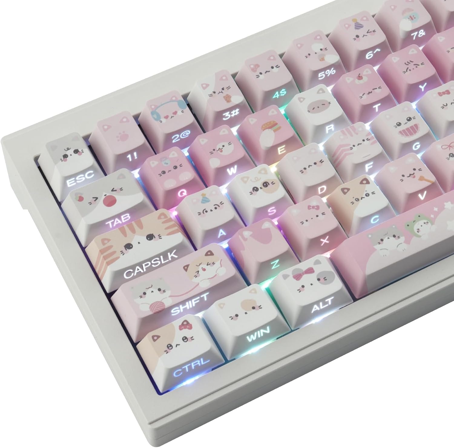 PBT Keycaps - Meow Meow Squad Custom Cat Keycap Set for Keyboards