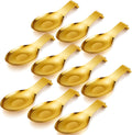 Stainless Steel Spoon Rest Spatula Ladle Holder - Pack of 10, Gold