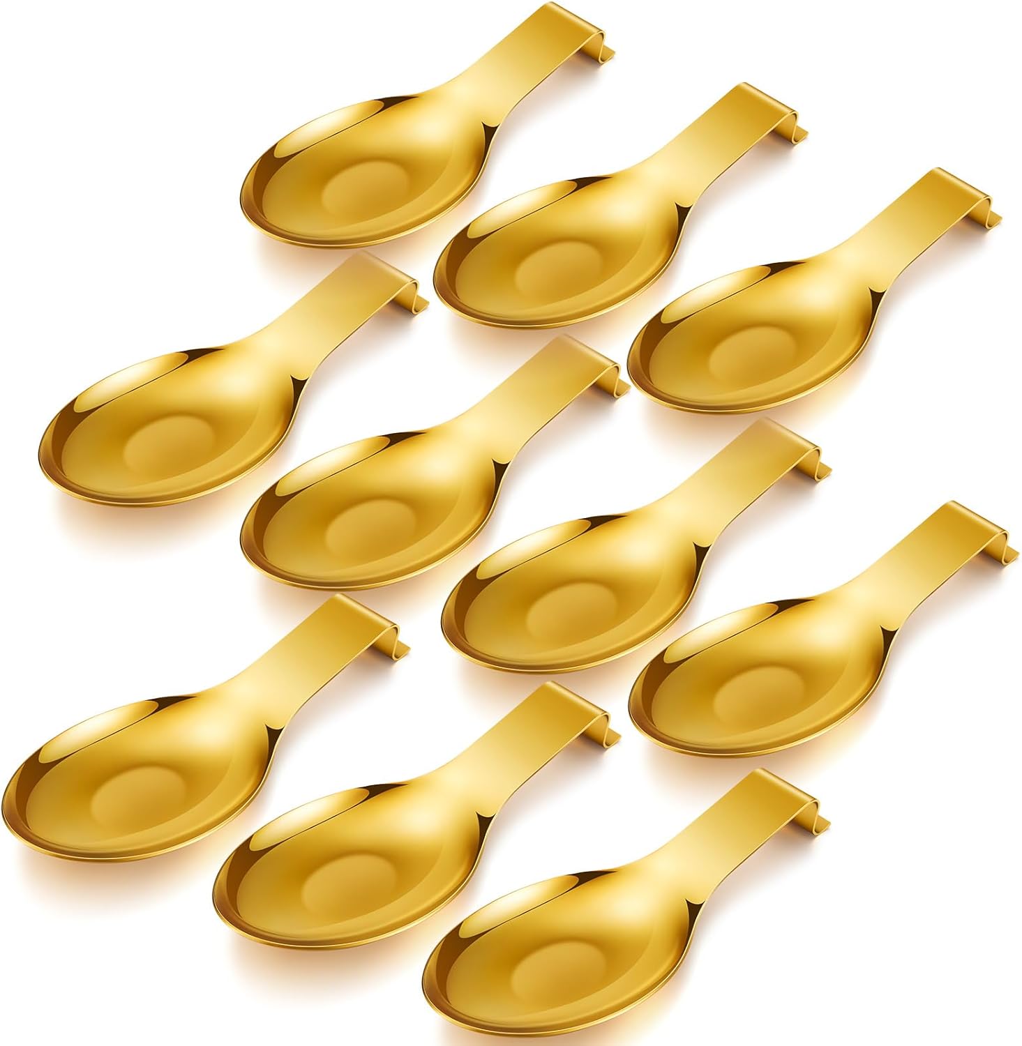 Stainless Steel Spoon Rest Set - 10 Pcs Utensil Holder for Kitchen