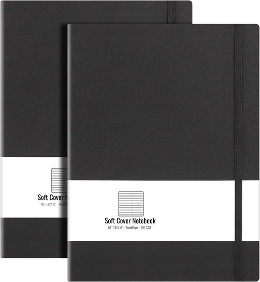 2-Pack AHGXG Large College Ruled Journals - Thick 100gsm Lined Paper, 408 Numbered Pages