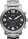 Fossil Nate Quartz Stainless Steel Chronograph Watch - Big Face Style