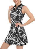 Womens Sleeveless Golf Tennis Dress with Inner Shorts - Comfortable