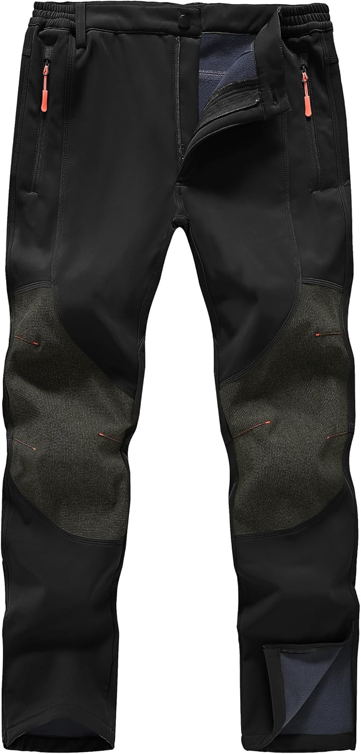 Mens Winter Snow Pants Waterproof Thermal Fleece Lined Hiking