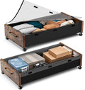 Wooden Under Bed Storage with Wheels 80L 2 Pack - Large Rolling