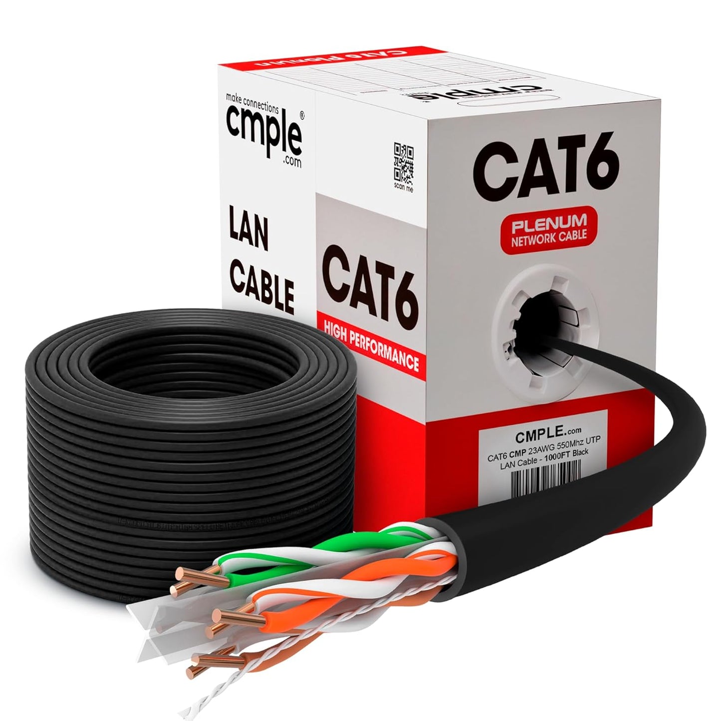 High-Speed Cat6 Ethernet Cable 1000ft - 10 Gigabit Solid Network Cable