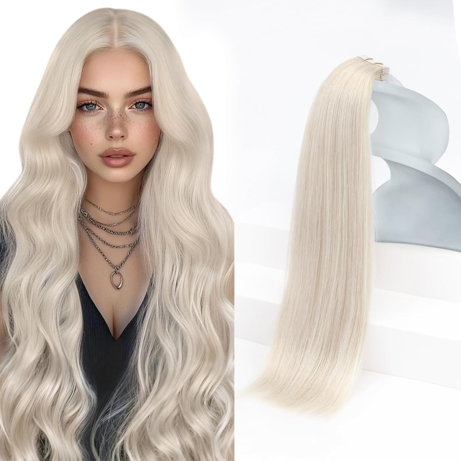 Sunny Hair Tape in Hair Extensions for Women - 26 inch Platinum