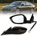 Left Driver Side Mirror Fits 2018-2022 Honda Accord - Crystal Black