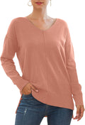 Jouica Women's V Neck Batwing Sleeve Knit Top - Lightweight Layering 2