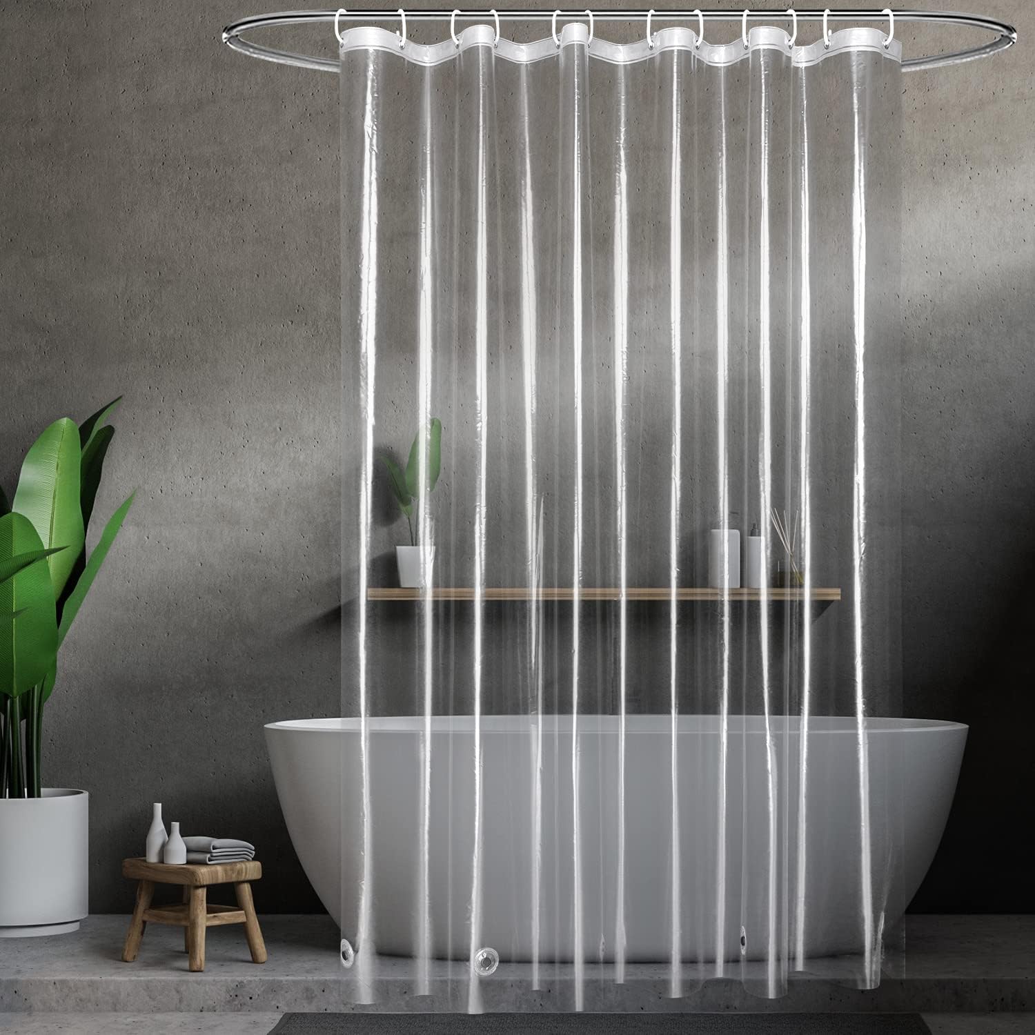 UFRIDAY 80 EVA Shower Curtain: Extra Long, Transparent & Magnetic