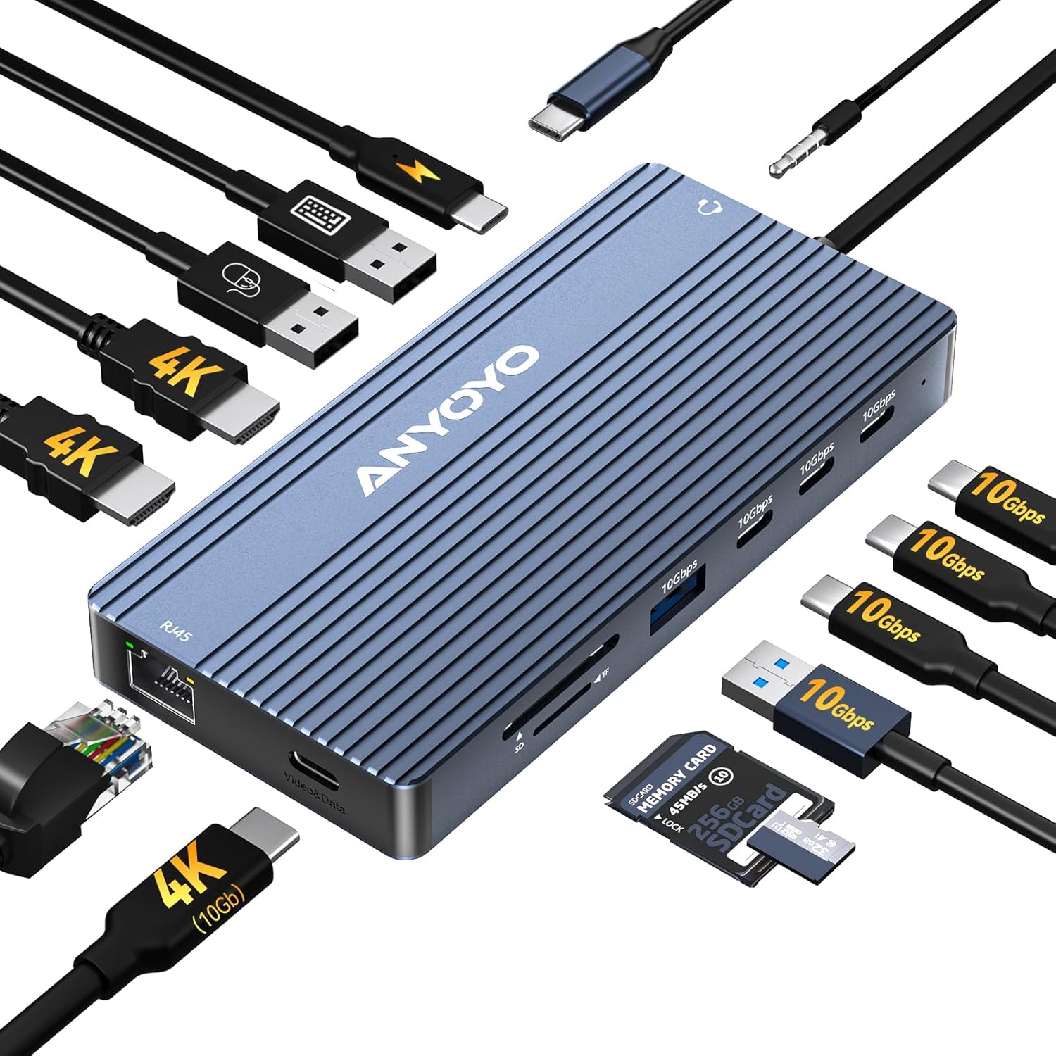 ANYOYO USB C Docking Station for Dual Monitor Setup and More