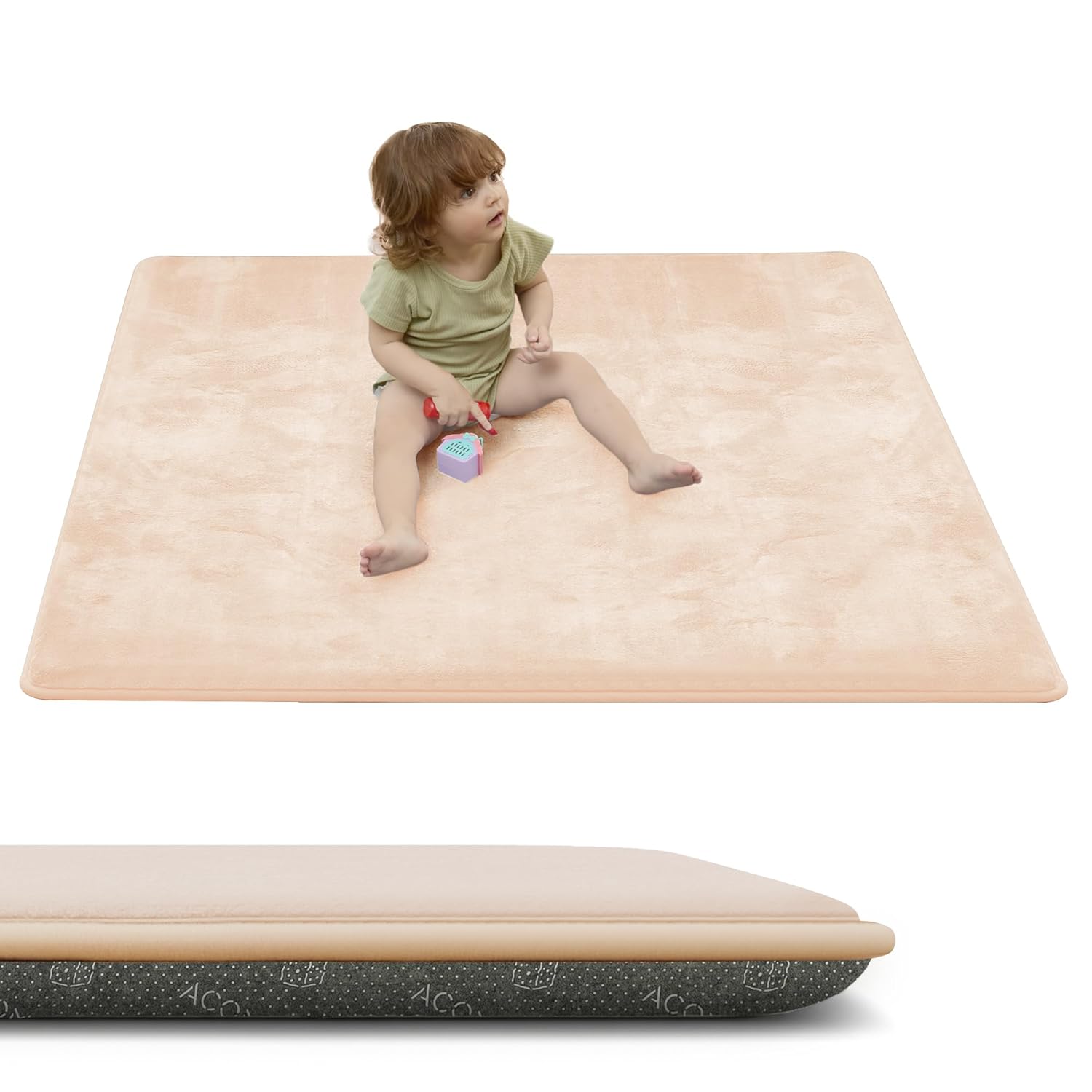 ACOMOPACK Baby Play Mat 1.3in Thick Soft Velvet for Kids