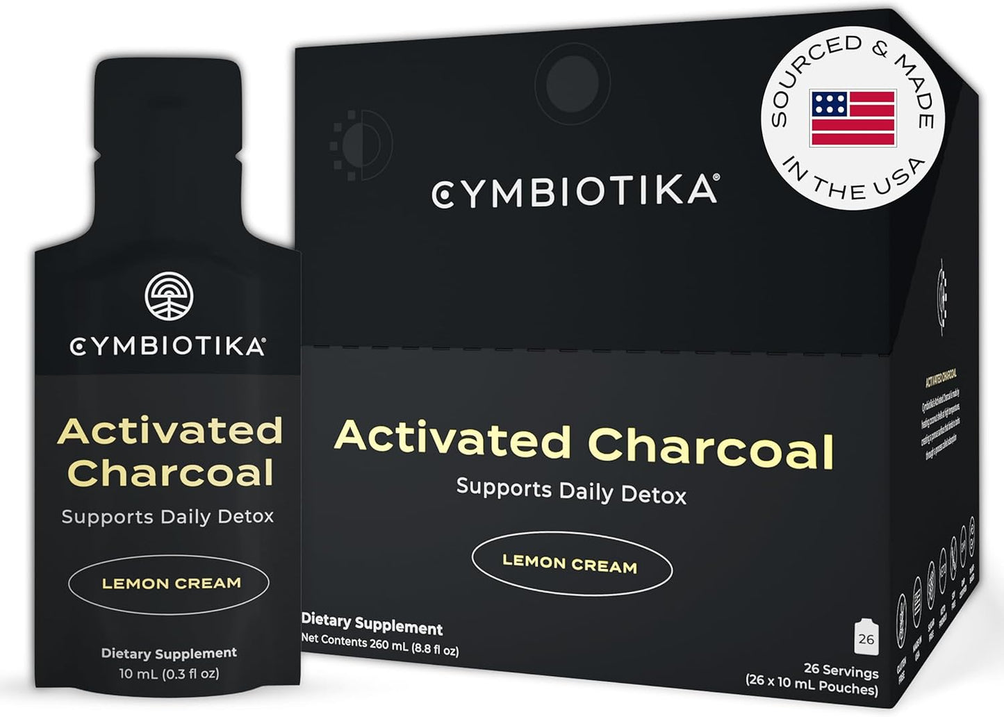 CYMBIOTIKA Activated Charcoal Liquid Supplement for Gut Health