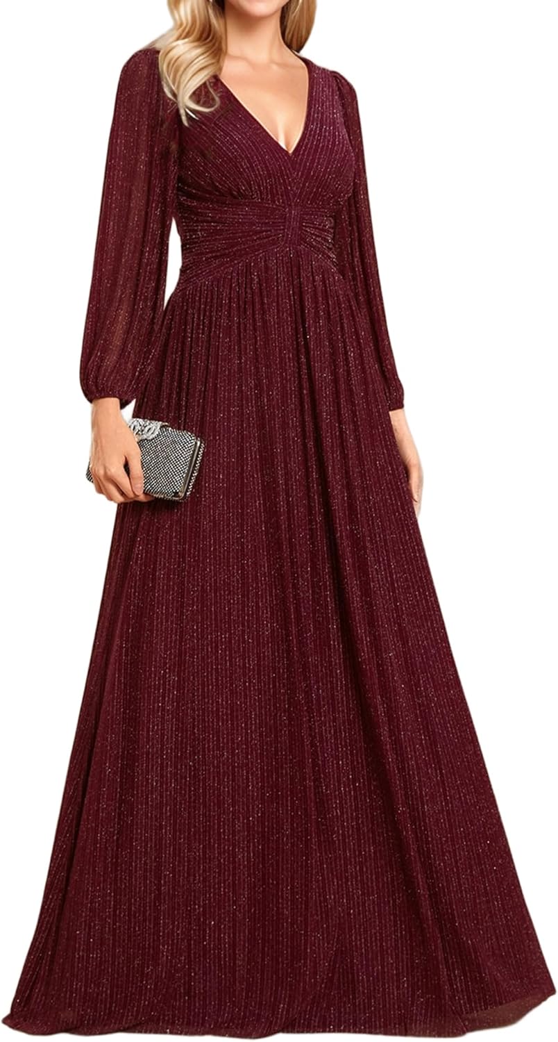 Ever-Pretty A-Line Long Lantern Sleeves Formal Gowns for All Occasions