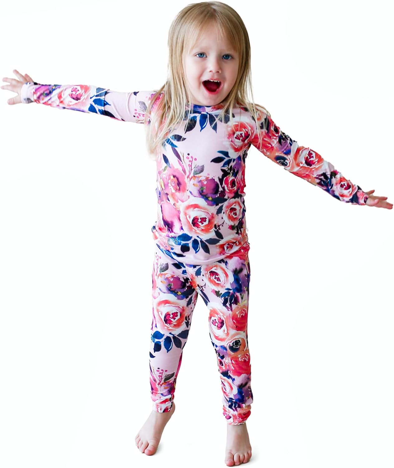 Posh Peanut Girls Pajamas - Soft Bamboo PJs for Kids Comfort