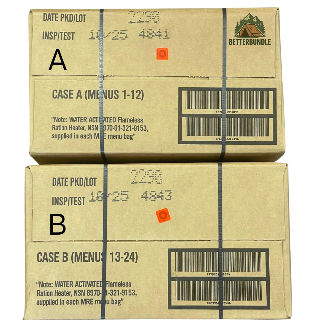 U.S. MRE Meals Variety Pack of 24 for Emergency Preparedness