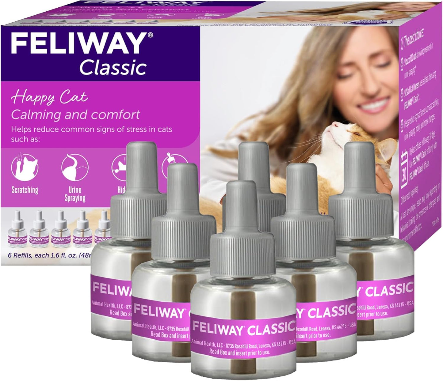 FELIWAY Classic Cat Calming Refills for Stress Relief 6 Pack