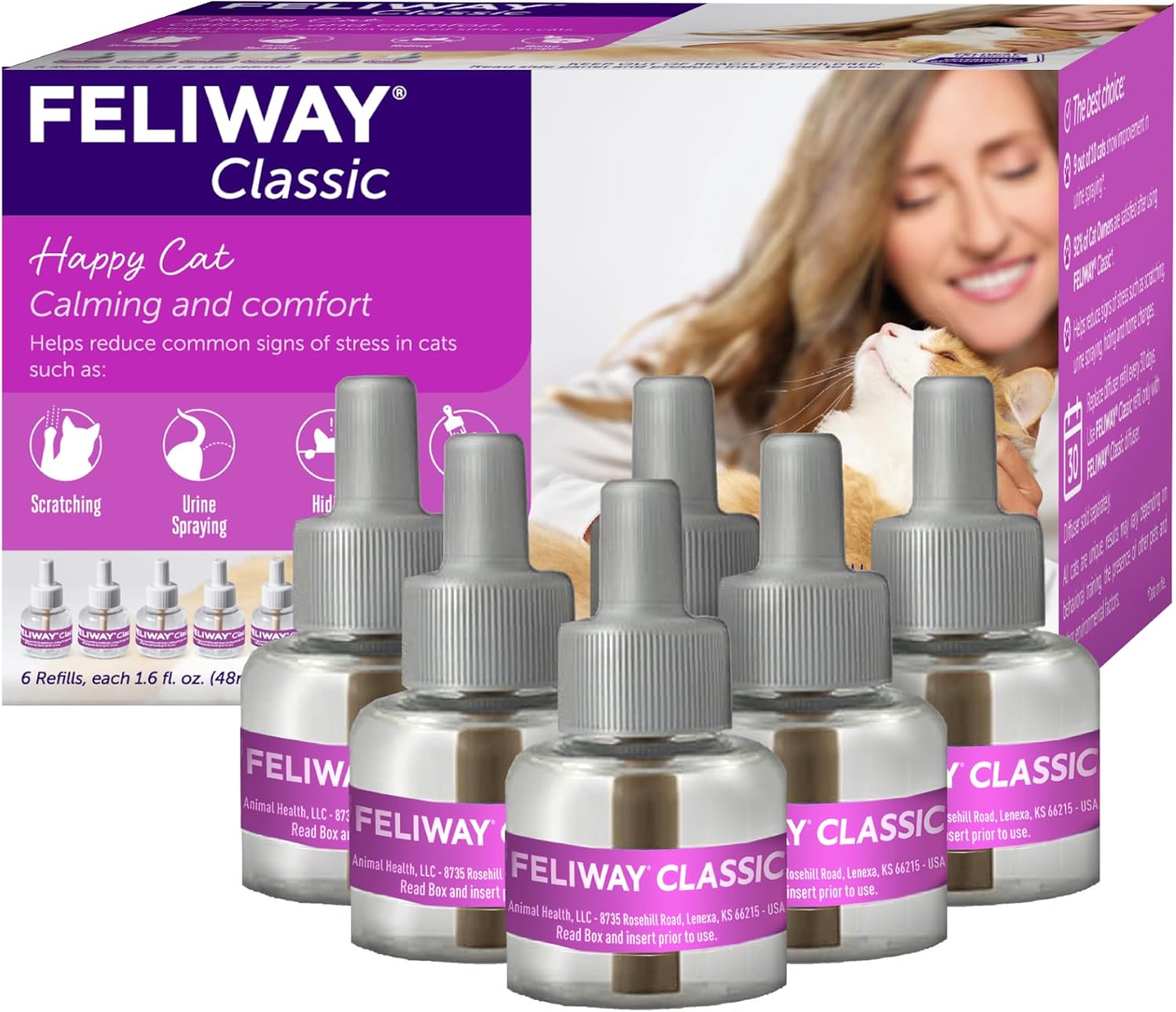 FELIWAY Classic Cat Calming Refills for Stress Relief 6 Pack
