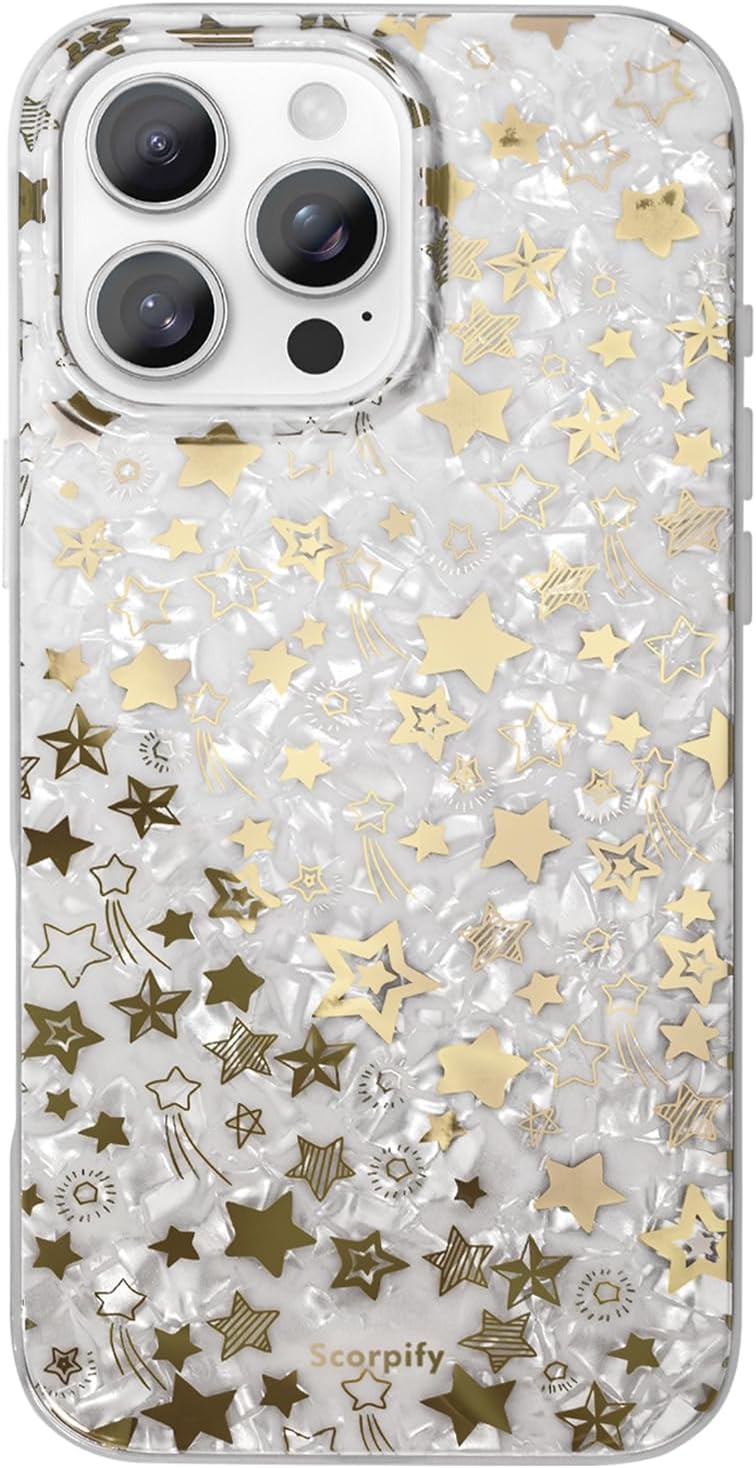 SCORPIFY iPhone 16 Pro Case with Shining Pearl Star Design