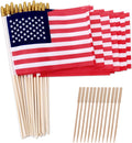 50 Pack 8x12 in American Flags on Stick - Reusable Patriotic Set