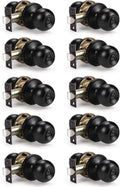 KNOBWELL Matte Black Privacy Door Knob 10 Pack - Easy Install
