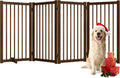 36 in H Freestanding Pet Gate Walnut - Tall Foldable Wood Gate