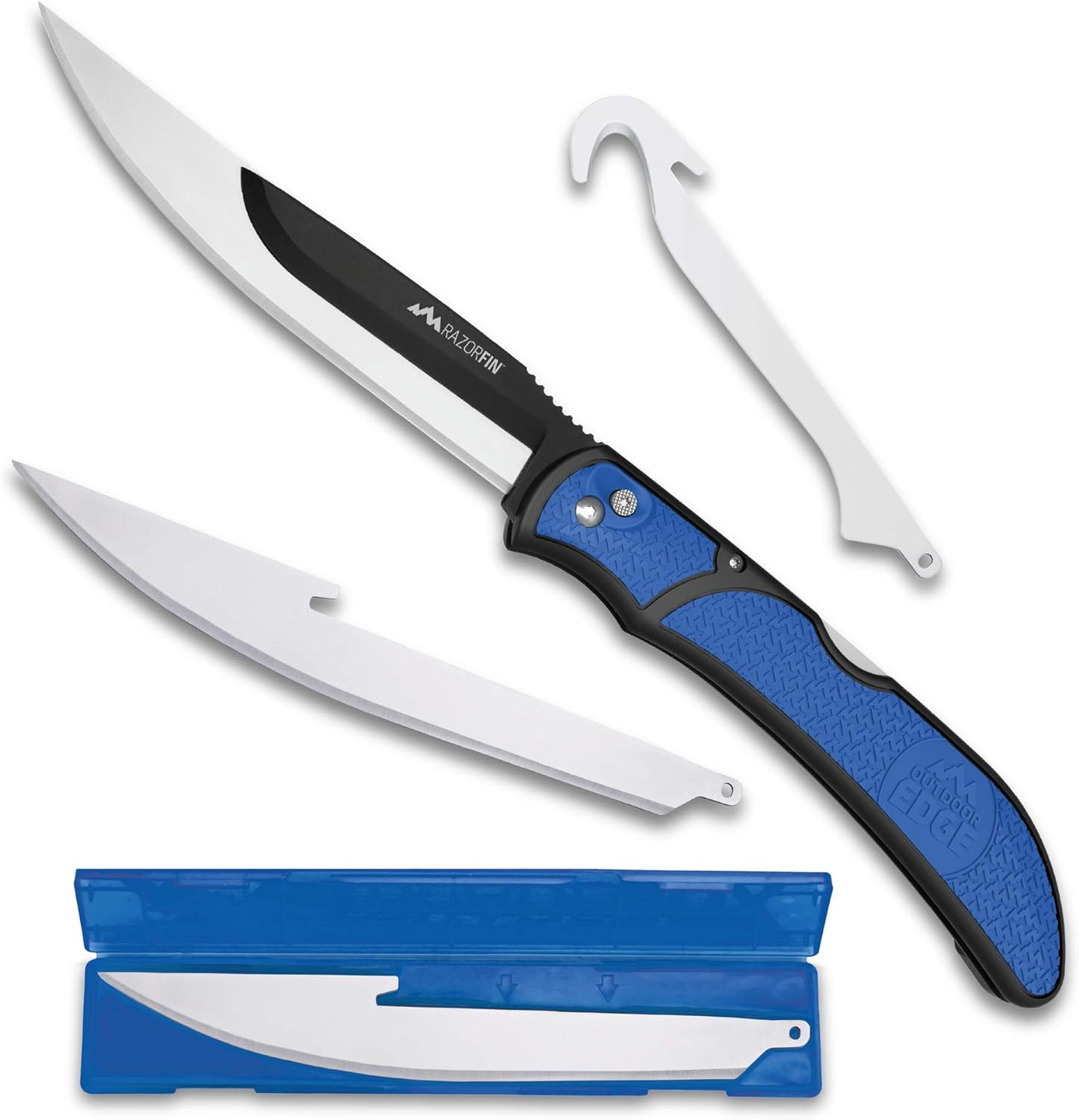 OUTDOOR EDGE Razor-Fin | 5 Fillet Knife Set ~ Replaceable Blades, Gut Hook, Storage! 