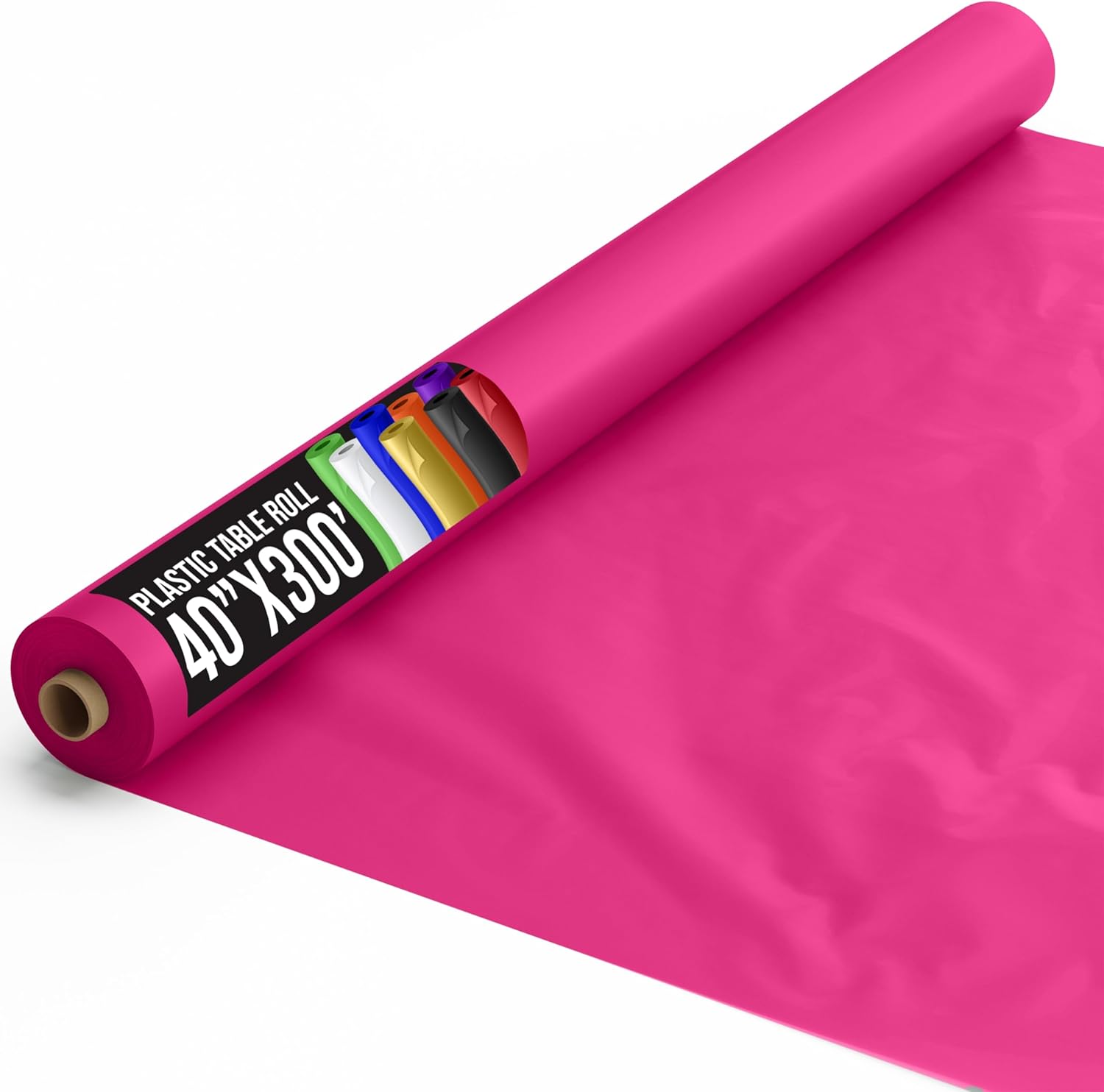 Cerise Plastic Table Cover Roll 40in x 300ft for Events