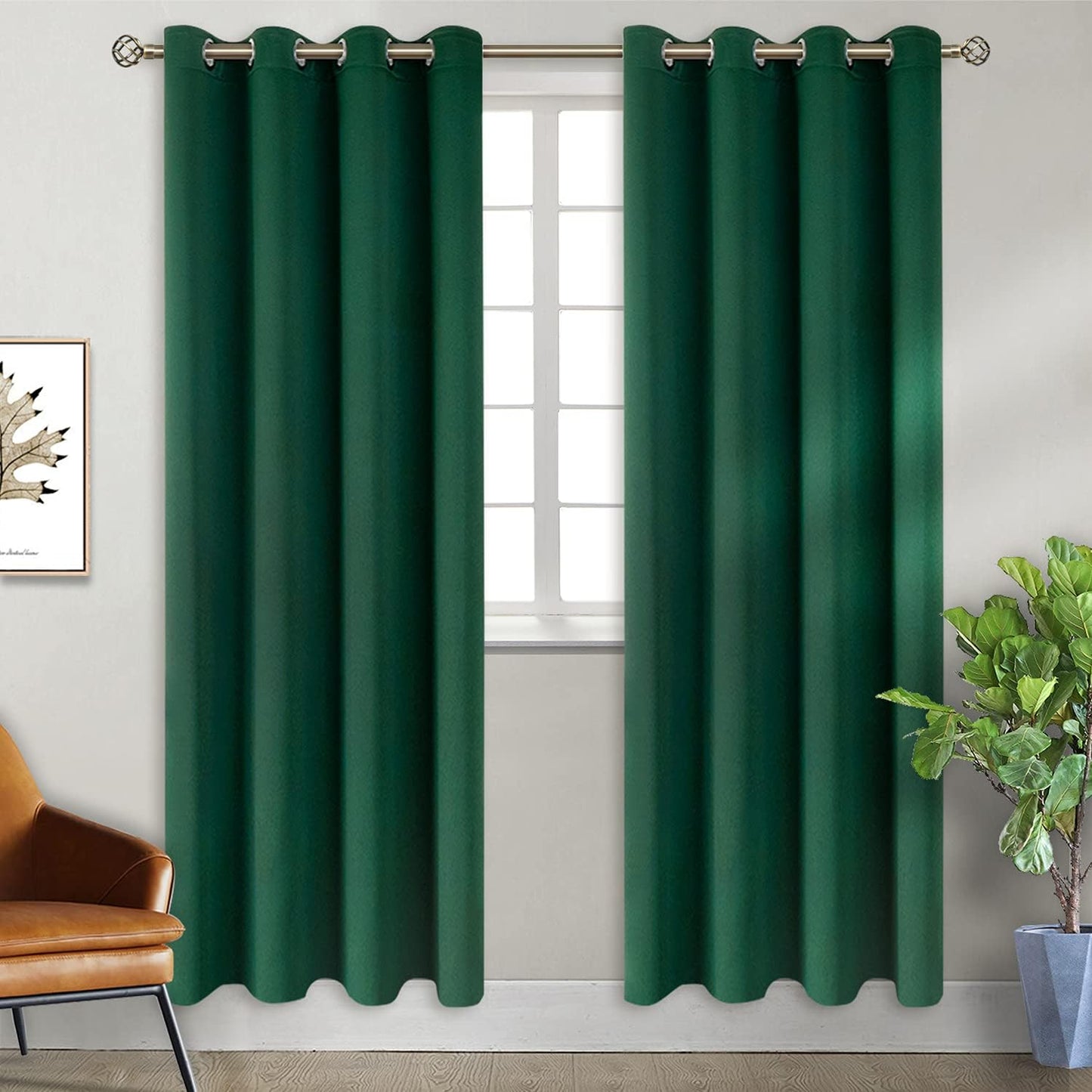 BGment Green Blackout Curtains for Room Darkening 84 Inch Set