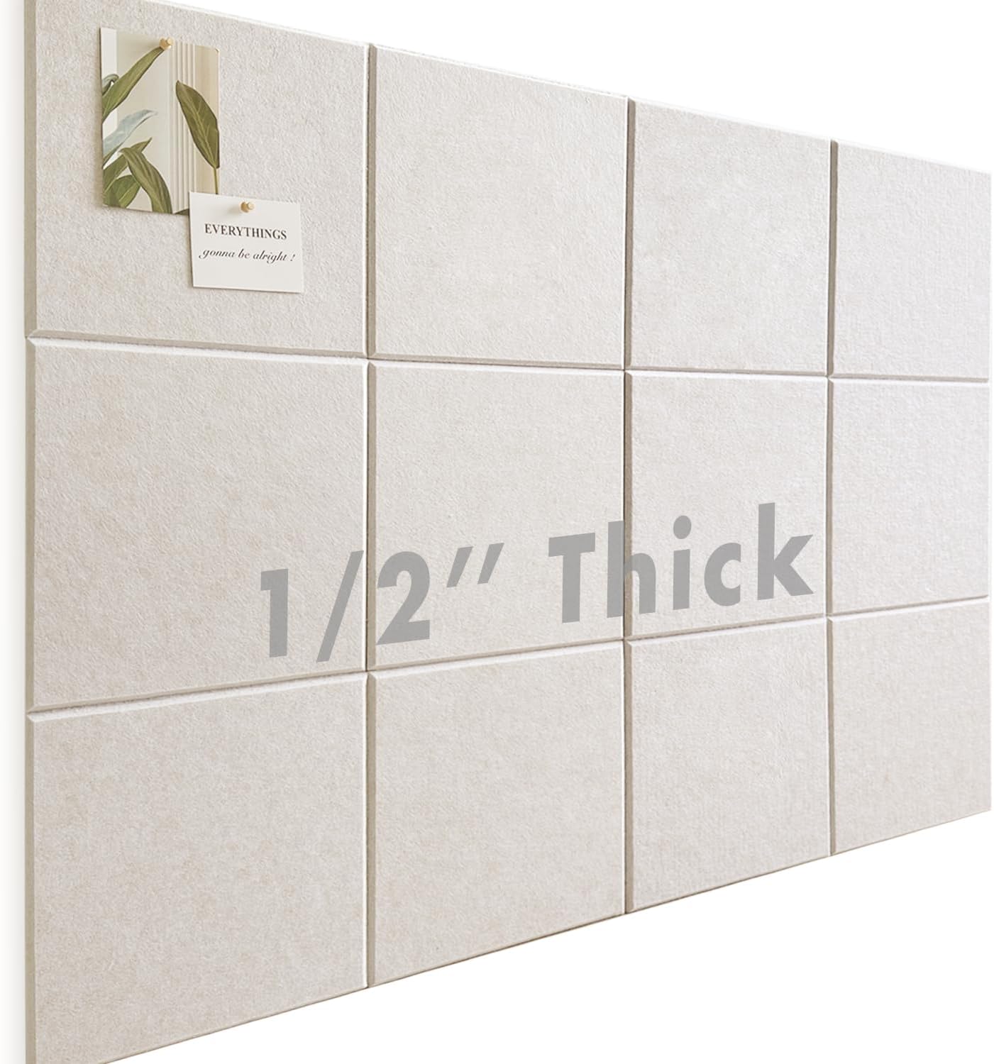 Large Cork Board for Office Wall Decor - 12 Pack Felt Tiles