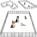 Dog Playpen 32 in Heavy Duty Folding Exercise Fence - Portable Silver