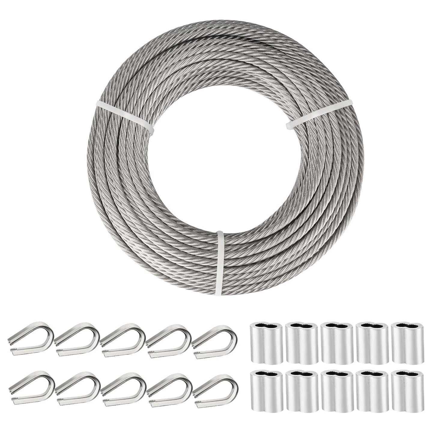 1/4 Stainless Steel Cable 50ft Heavy Duty Wire Rope Kit