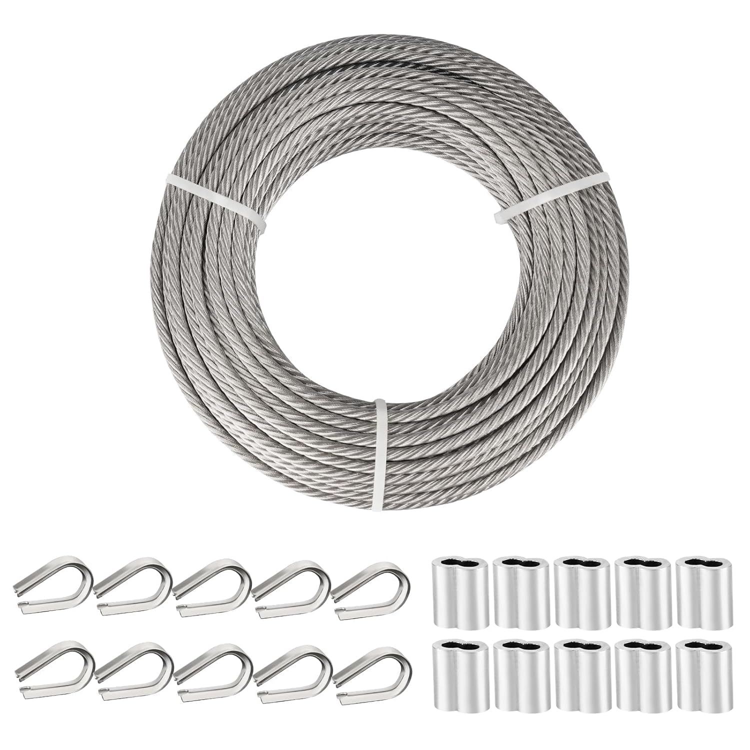 1/4 Stainless Steel Cable 50ft Heavy Duty Wire Rope Kit