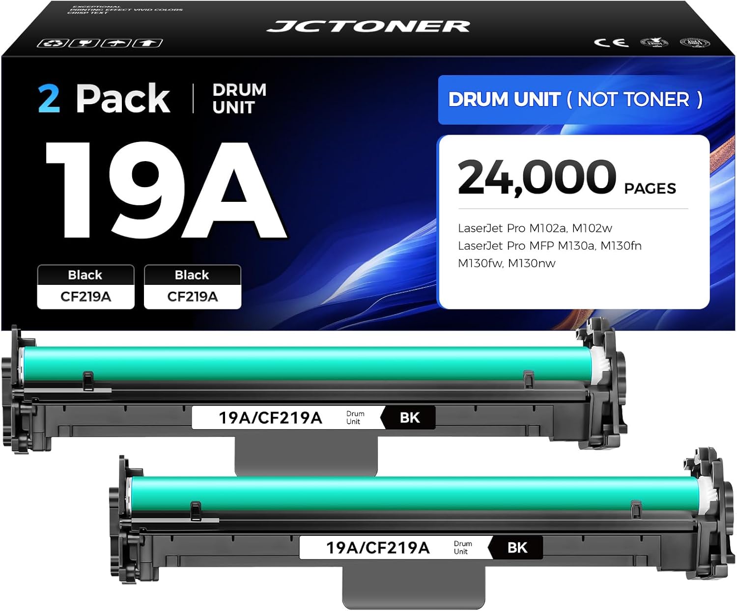 19A CF219A Drum Unit 2-Pack High Yield for HP Printers