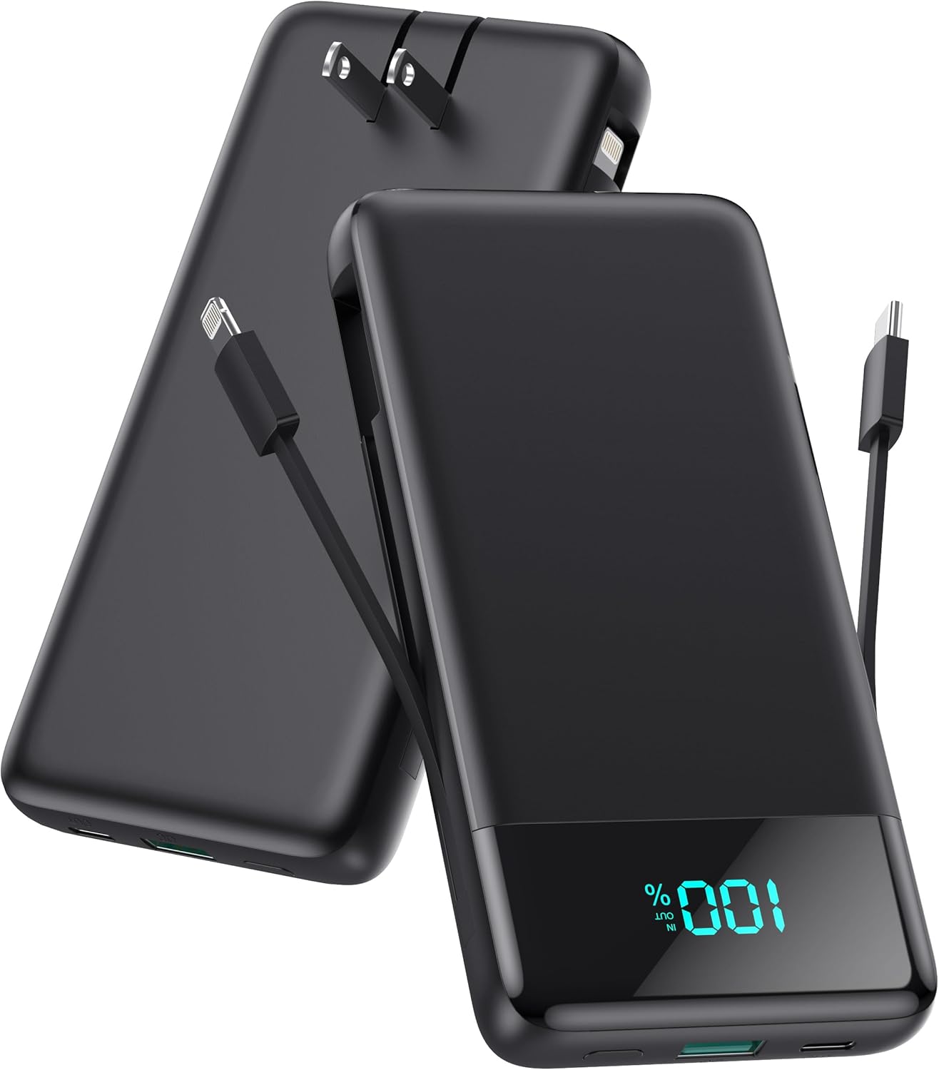 13800mAh Upgraded Portable iPhone Charger with Built-in Cables - Fast Charging Travel Essential