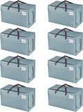 Moving and Storage Bags 8 Pack Light Blue Matte - 100L Reusable Totes