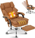 Kneading Massage Executive Office Chair with Heated Footrest