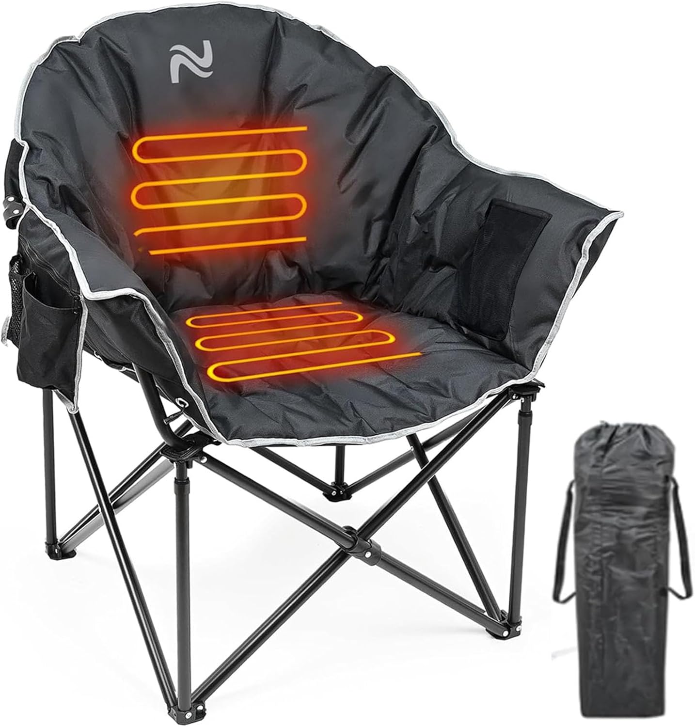 Oversized Heated Camping Chair with 3 Heat Levels for Comfort