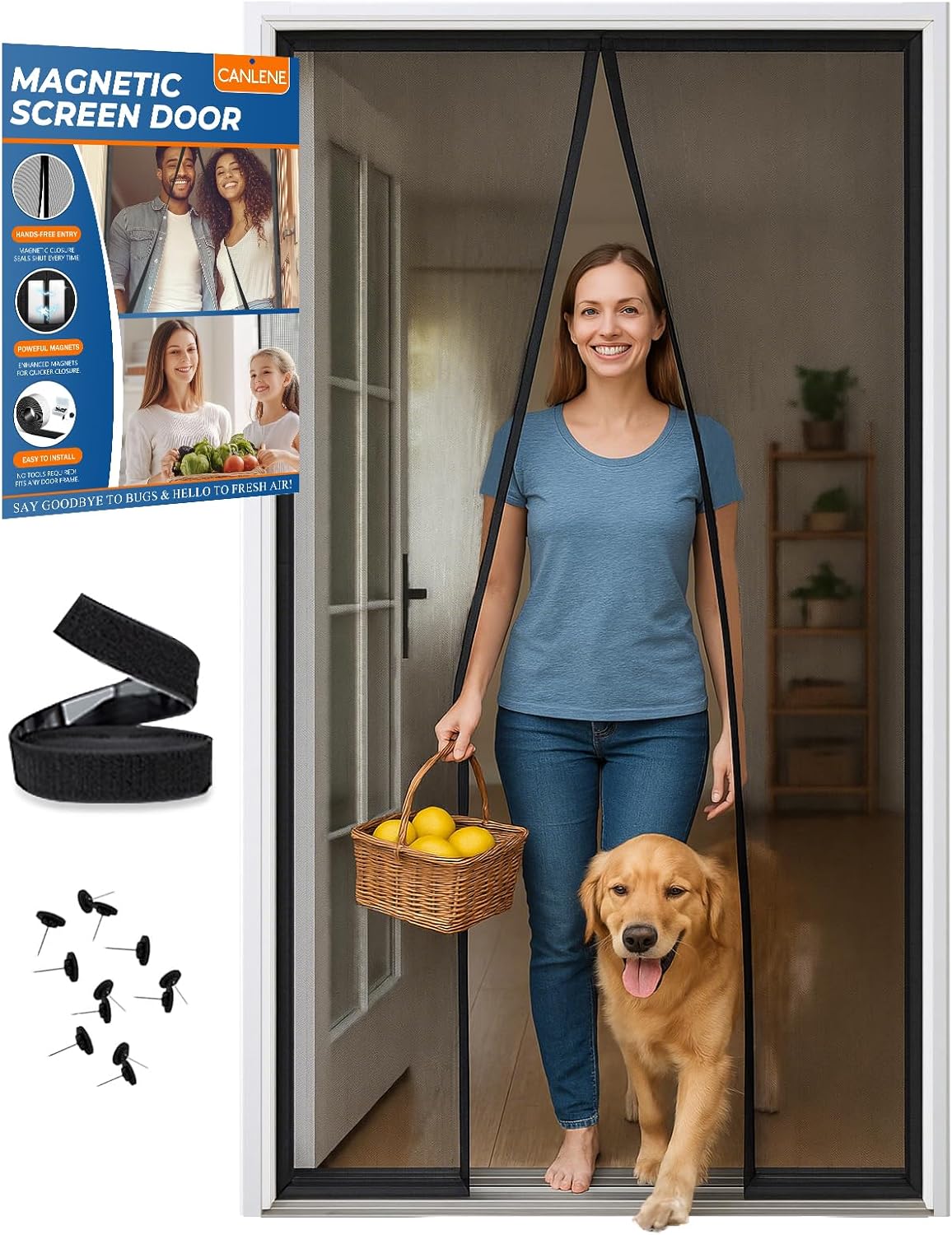 High-Density Magnetic Screen Door Mesh for Home and Patio Use