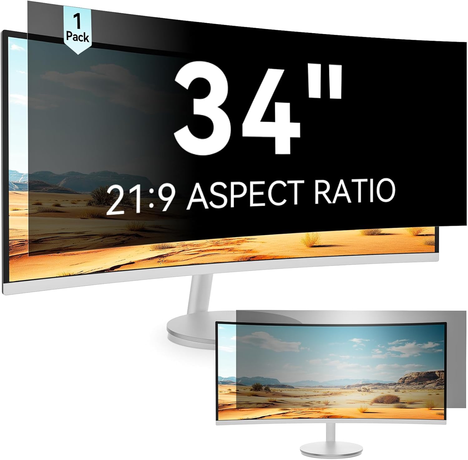 Mamol 34 Inch Curved Computer Privacy Screen Filter for Monitors