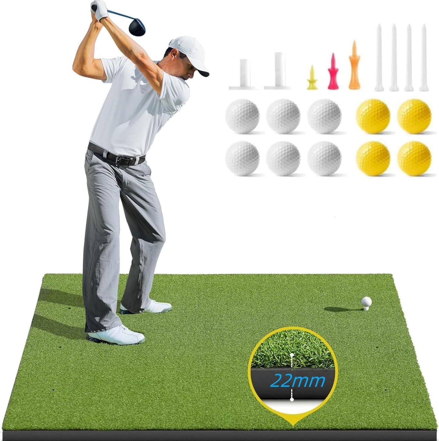 Pro Dual-Turf Golf Mat Set: Premium Practice Indoors & Out