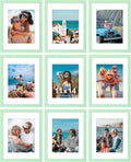 Vittanly 11x14 Picture Frames Set of 9 - Light Green, Wall or Tabletop