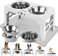Elevated Dog Bowls Adjustable Stand with 2 Stainless Steel & Slow
