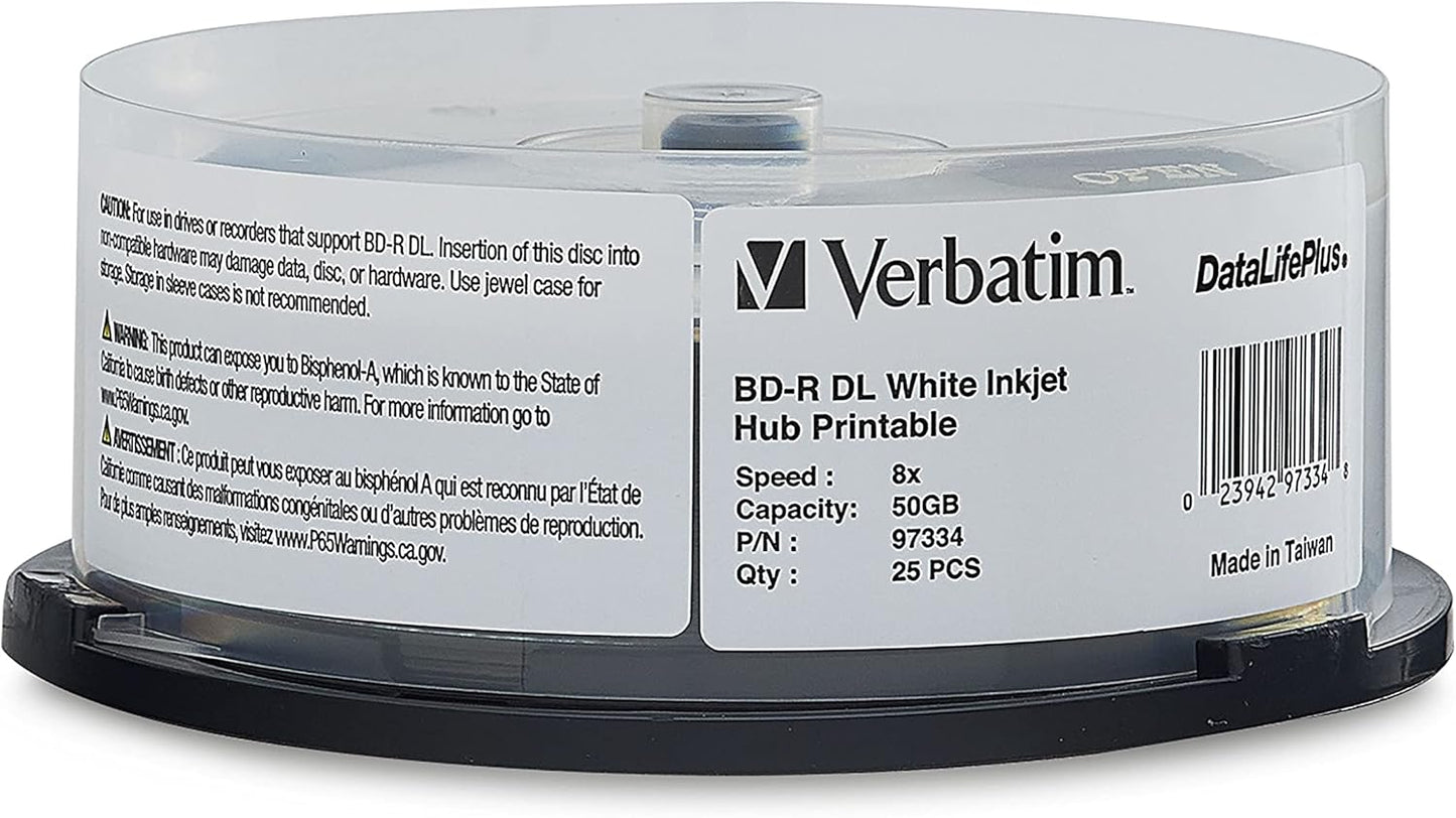 Verbatim BD-R DL 50GB 8X Blu-ray Discs for High-Quality Storage