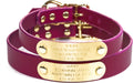 Handmade Personalized Bridle Leather Dog Collar with Engraved Brass