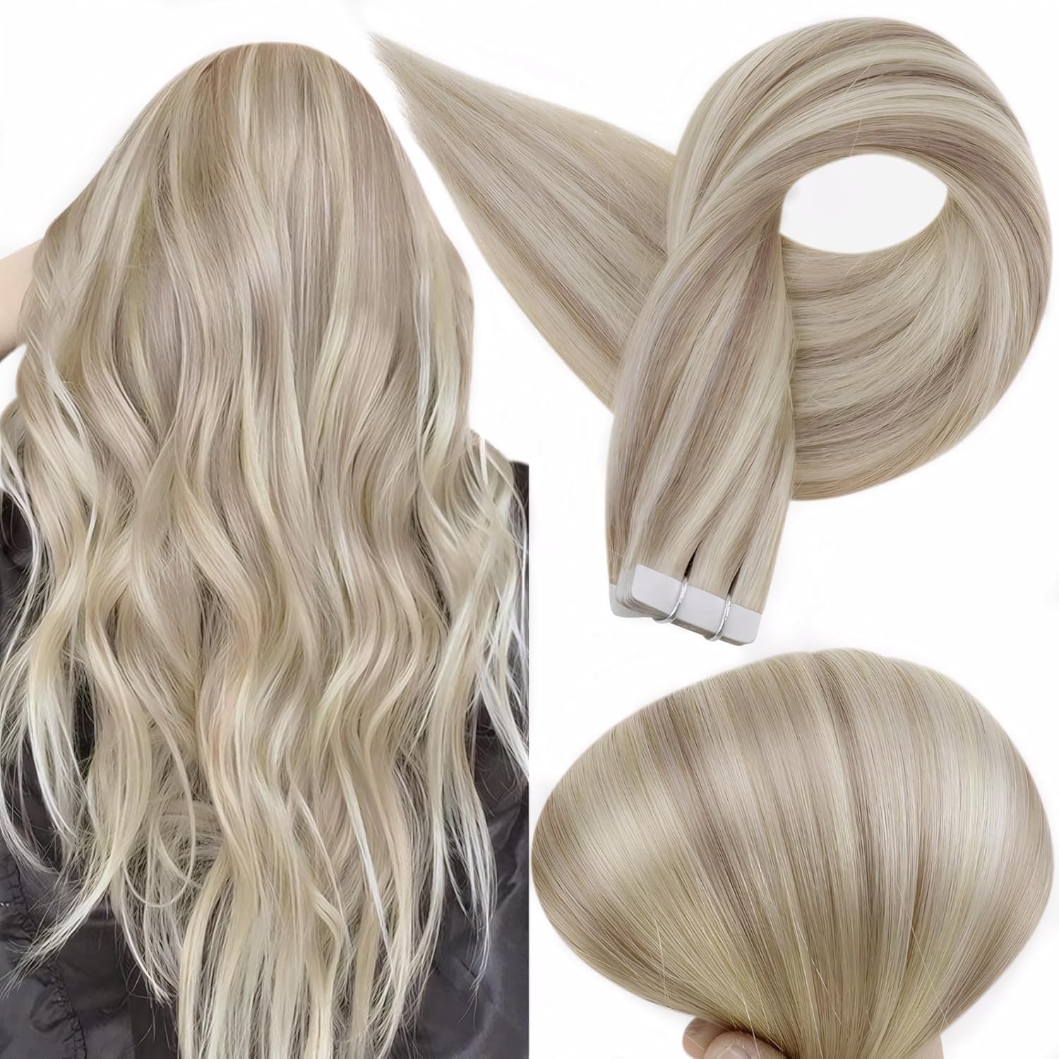 Full Shine Blonde Tape in Hair Extensions for Stunning Styles